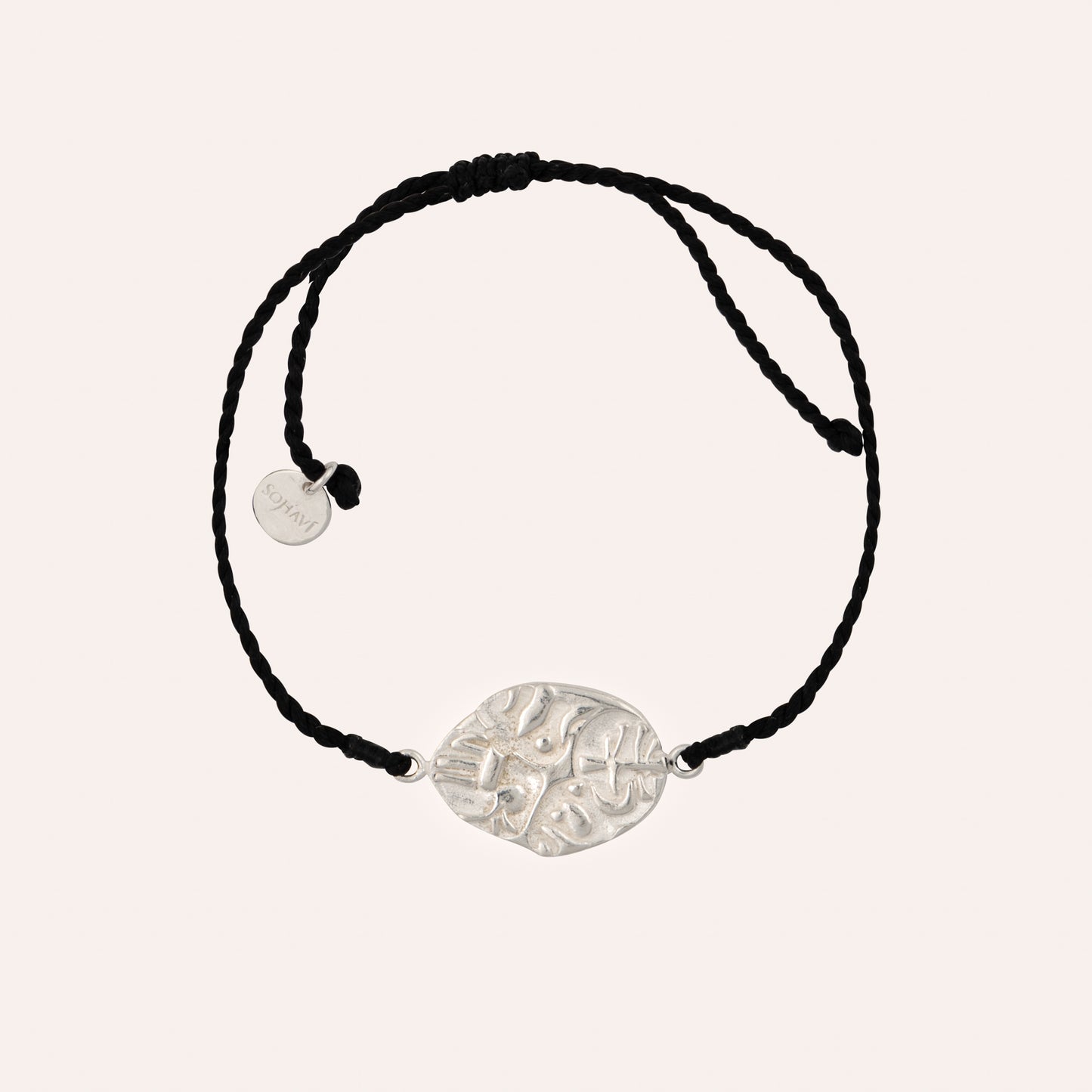 Antique Coin Bracelet With Black Cord