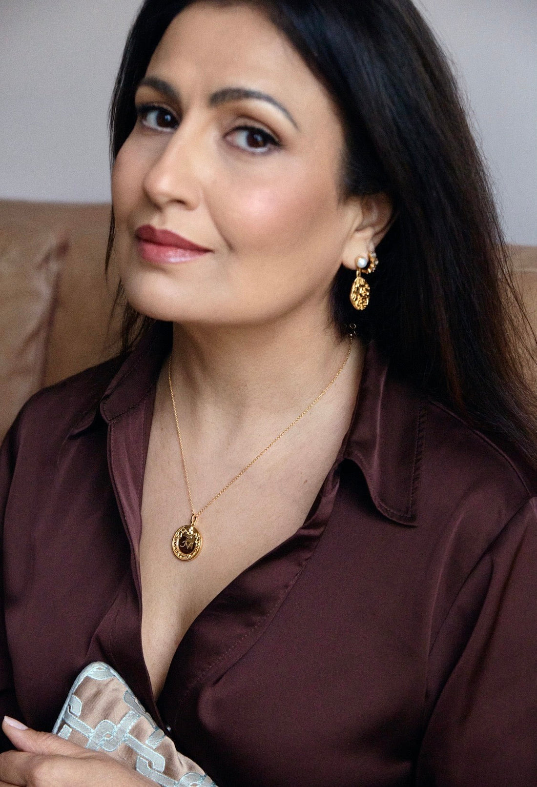 The Modern Muse wearing Sohavi gold vermeil jewellery – personalised pieces with heritage and soul
