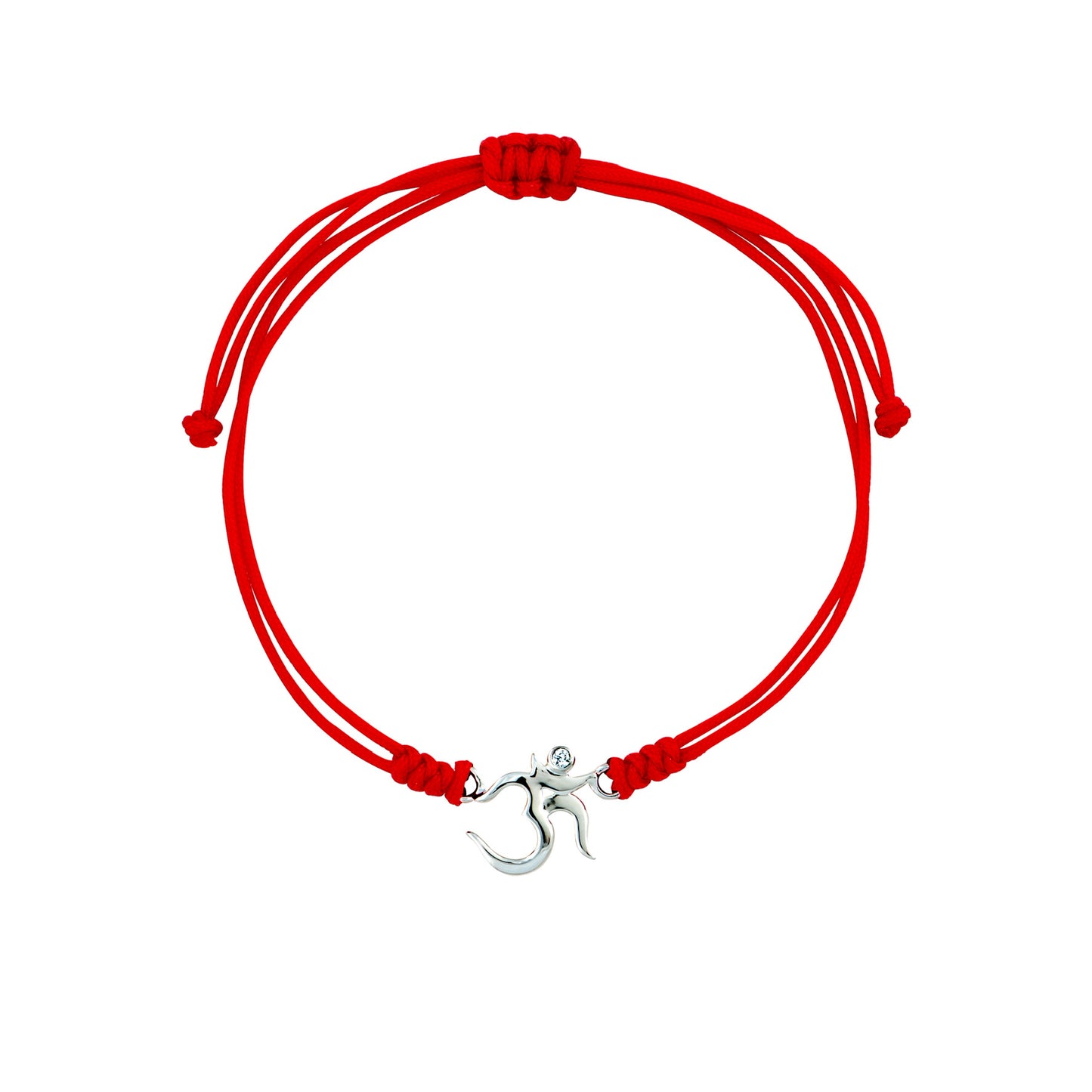 Om Friendship Bracelet in Red Silky Macrame Cord