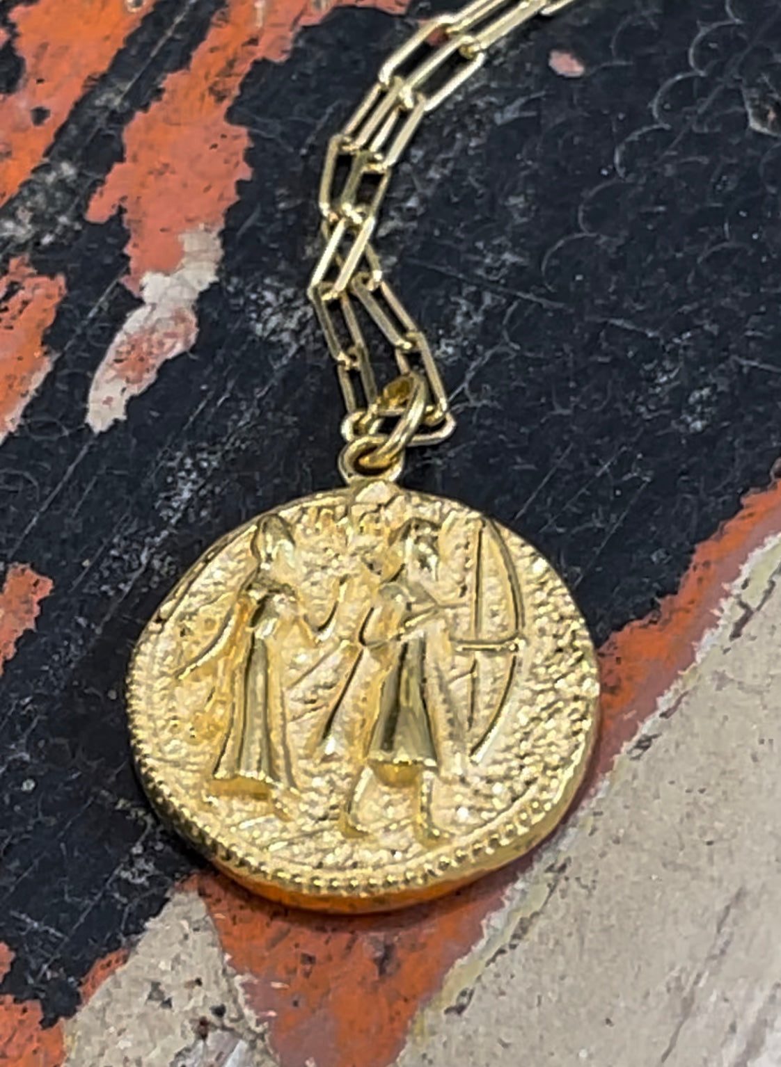Sohavi Ram Siya Coin necklace details 