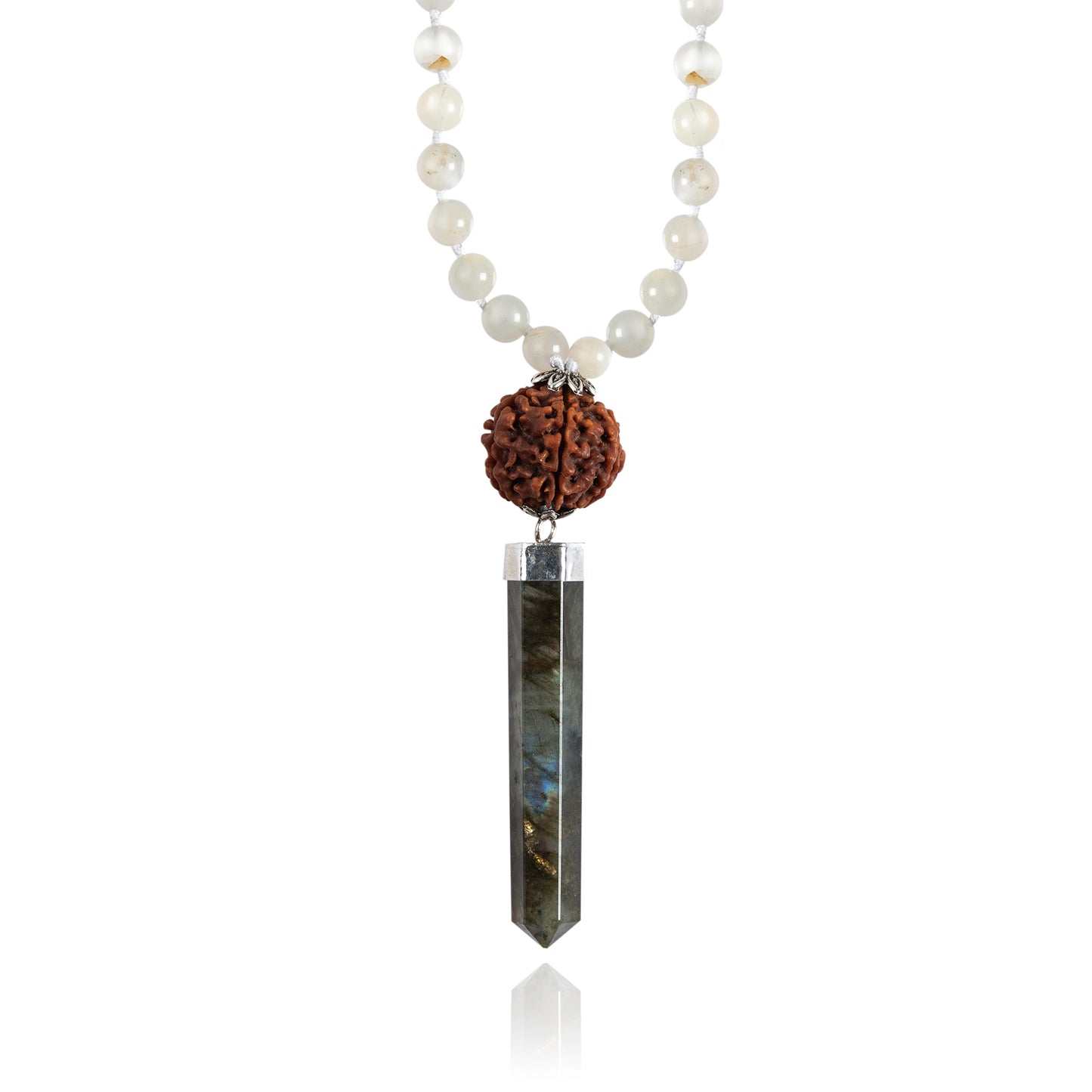 Moonstone Labradorite & Rudraksha Necklace