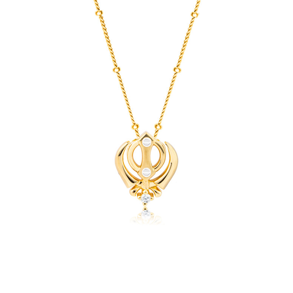 Gold Princess Necklace – Sterling silver with 22K gold vermeil Adi Shakti pendant on delicate chain"